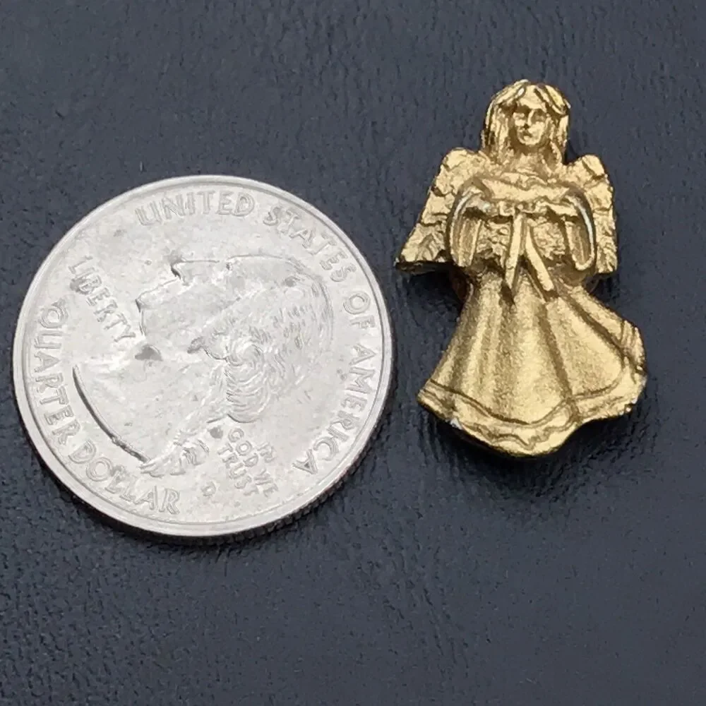 Angel Brooch Vintage Pin Gold Tone Small